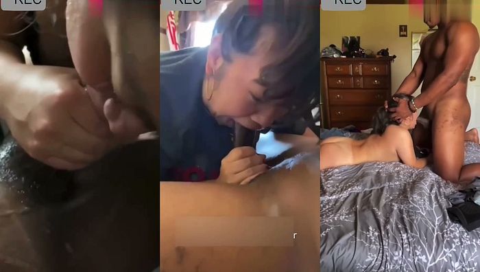 【网爆泄密-亚裔少妇出轨黑人】吃黑鸡巴满嘴唾液拉丝，深喉内射