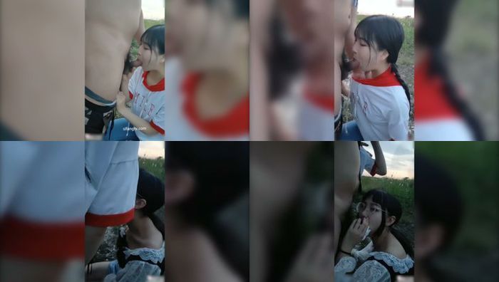 两个女大学生,户外轮流口交