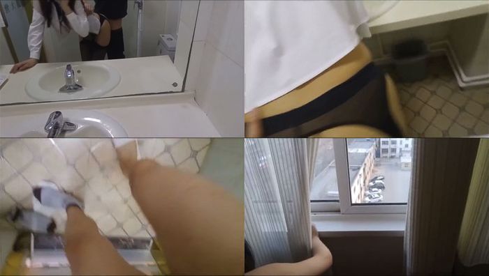 波哥盛世大厦和刚下班的银行小白领在洗手间一边和王经理打电话一边开草高清无水印