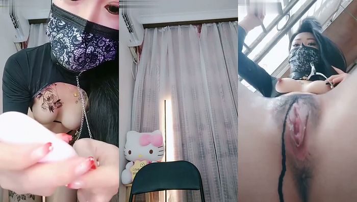 性感电臀女王-乳夹项圈丝袜的调教直播，自己捆绑自慰肛门也是可以 part1